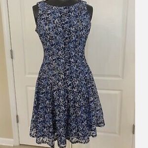Women’s Danny and Nicole navy blue floral print dress